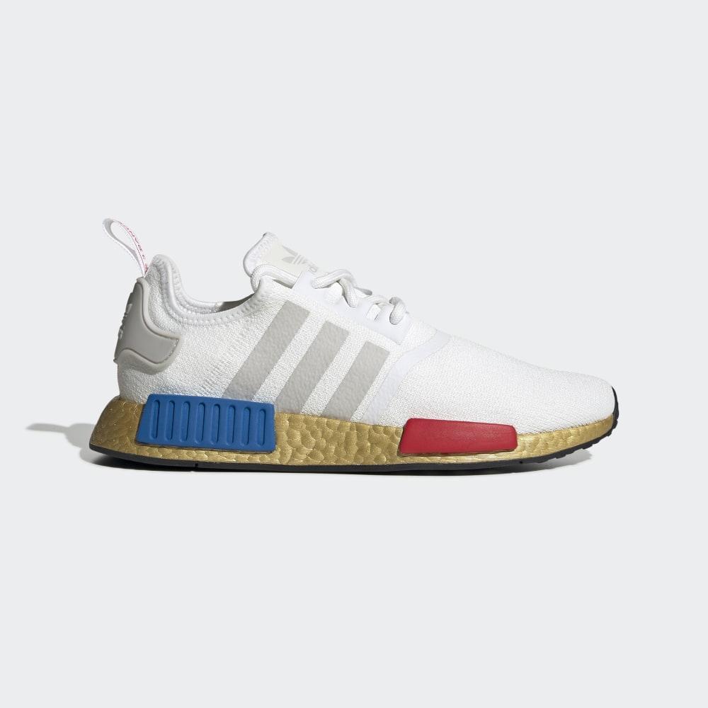 Adidas Men's NMD_R1 Originals Shoes White/Red/Blue Ireland FV3642